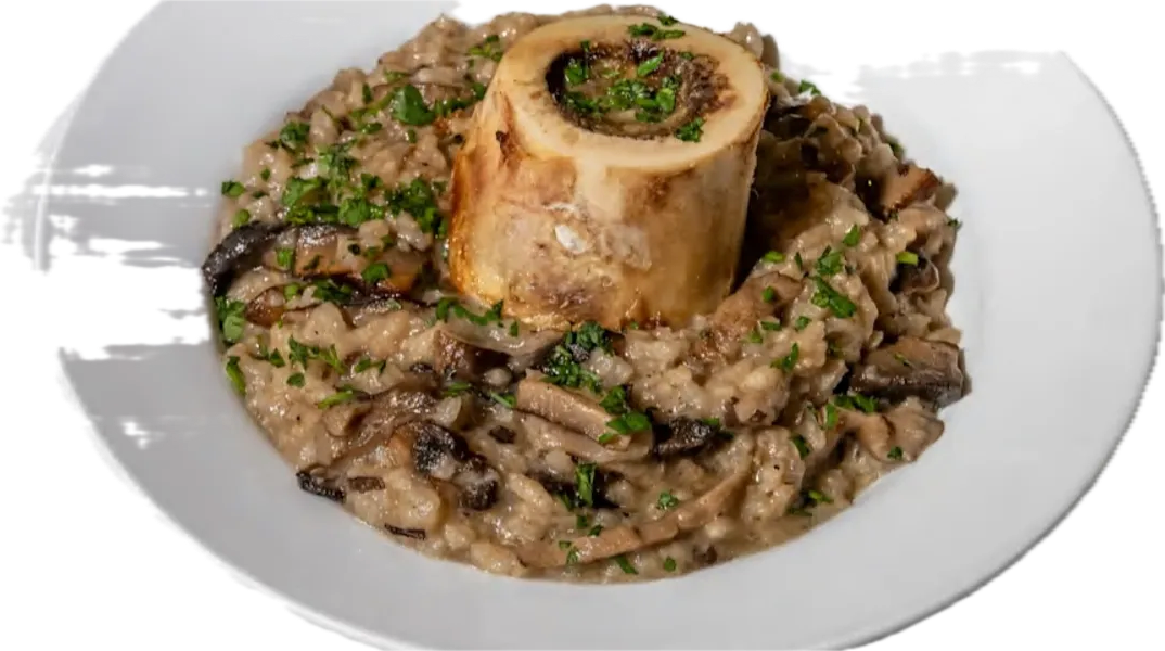 Risotto con hongos del bosque y caracú — wild mushroom and bone marrow risotto