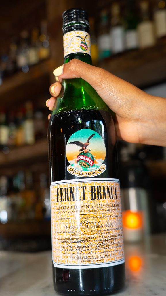 bottle of Fernet Branca At Porteño