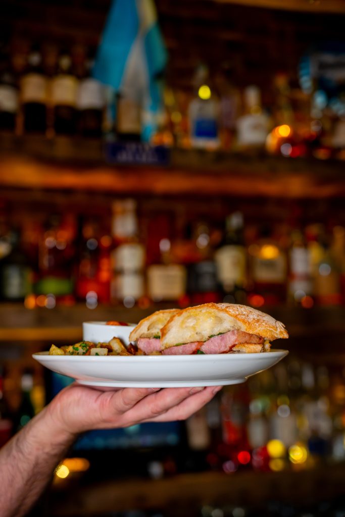 argentinian choripan in a plate 